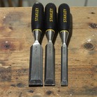 Stanley Set Of 3 Wood Chisel   1 2  13mm   3 4  19mm   1  25mm  stht16727  