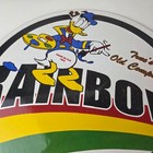 Vintage Rainbow Gasoline Sign - Porcelain Advertising Gas Pump Sign