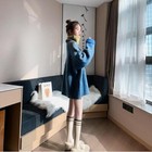 Womens High Neck Sweater Loose Knitted Sweater Winter Pullover Sweater Thickened