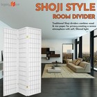 Legacy Decor 3 Panels Room Divider Privacy Screen Japanese Shoji Style White Fin