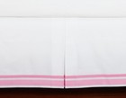 Pottery Barn Kids Organic Harper Crib Skirt New Sealed 16  Drop Pink Ribbon Trim