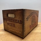 Vintage Moosehead Beer Wooden Crate Canadian Lager Box Brewery Logo