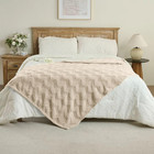3 Layer Jacquard Throw Blanket - 50x70 Inch Soft Fleece With Wave Pattern