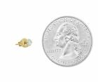 14k Solid Yellow Gold Round Cubic Zirconia Stud Earrings Sizes 3mm - Real 14k
