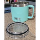 Yeti Rambler 14 Oz Mug Seafoam Stainless Steel Vacuum Insulated Camp Mug Lid