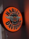 Harley-davidson Double-sided Led Light-up Sign     Garage   Bar