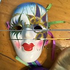 Lot Of 3 Vintage Ceramic Porcelain Mardi Gras Theatre Hand Painted Face Masks