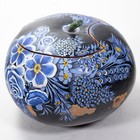 C 1940-1950 s Olinala Mexico Painted Lacquer Gourd Box With Lid - Floral Motif