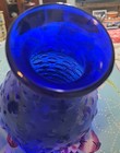 Vintage  Mcm Le Smith Style Blue Glass Hobnail Large  17    Vase