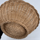 Vintage Large Wicker Rattan Woven Basket Fruit Bowl Farmhouse Adirondack Camp