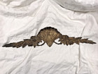 1920 Antique French Gilded Bronze Shell Roses Pediment 17  Hardware Salvage 203