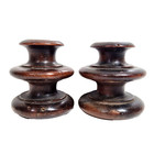 Pair Of Antique Turned Wood Display Stands     Pedestal Bases For Statue Sculpture