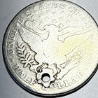1915 Barber Half Dollar 50c Silver Philadelphia Mint Business Strike Holed
