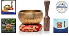 Tibetan Singing Bowl Set 3 In Gold Brass Hand Hammered Meditation Yoga