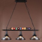 Vintage Wood Ball Design Pool Table Light Billiard Lamp With Glass Bowl Shades
