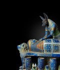 Anubis Statue Authentic Ancient Egyptian   The God Of Mummification Canopic Jars