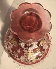 Antique 19th Century Hand Painted Cranberry Bohemian Glass Bottle vase