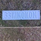 Vintage Monominee Metal Street Sign Embossed Antique City Road Traffic Gas Pump