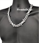 Iced Miami Cuban Link Chain Spike Thorn Necklace Plated Mens Cz Hip Hop Jewelry