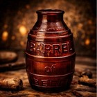 Antique Amber Glass    barrel Of Beer    Bottle     Prohibition-era Novelty Charm