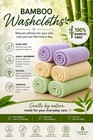 6pk Bamboo Washcloths 10x10 Multi Color    ultra Soft Baby   Adult Face Cloths