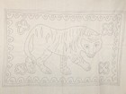 Hooked Rug Hooking Pattern Tiger 36  X 22  Hand Drawn On Monks Cloth