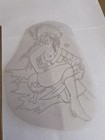 Vintage Large Pirate Lady Pinup Girl Acetate Tattoo Stencil 60 s-70 s 8 5 