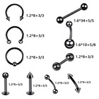 10-20pcs Piercing Kit Surgical Steel Lip Nose Tongue Eeybrow Belly Ring 14g 16g