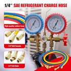 3pcs Ac Manifold Gauge Hose Kit For R404a R12 R22 R502 R134a - 5ft Ac Manifold