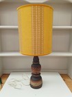 Vintage 1960s   1970s Mid Century Modern Table Lamp With Signed Pottery Base