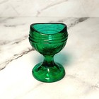 Emerald Green Depression Style Glass Eye Wash Cup  Raised Rib  Vtg Decor