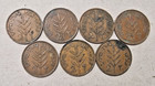 Palestine British Mandate 2 Mils Coins Lot 7 Mix Years 