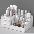 1pc White Plastic Makeup Drawer Storage Box  Cosmetic   Skincare Organizer - New