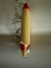      Rare Vintage Heddon Vamp 7500 Wood Lure - 2 Pc Rig   White red Head