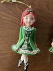 Celtic Irish Step Dancing Girls  Set Of 2  Ornament Kurt S Adler Resin