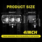 2x 4 Inch Led Work Cube Light Bar Pods Fog Lamps For Pickup Suv Utv 4wd Offroad