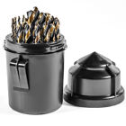 Xtremepowerus 29pc Industrial Black   Gold Drill Bit Set Index Size Hss Round
