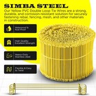 6 Inch X 1000pc Yellow Pvc Coated Double Loop Rebar Wire Tie  16 Gage Simbasteel