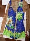 Blue Rhythmic Gymnastics Figure Skating Dance Leotard W  Swarovski Teenager
