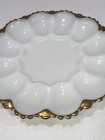 Vintage Anchor Hocking White Milk Glass Deviled Egg Serving Dish Plate Tray