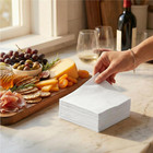 Cocktail Napkins-disposable Beverage bar Napkins-white Linen-like Square Napkins