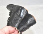  Antique Baby Shoes Doll High Button Black Leather 19th C Original 1800