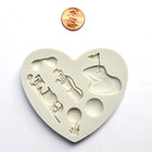 Golf Variety Mold  Fathers Day Cake Decoration  Fondant Mold  Clay Mold  Resin