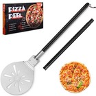 Pizza Peel Turning   Perforated Pizza Turner With Long Painted Handle 8 Inch