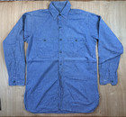 Vintage 1940 s Ww2 Us Navy Chambray Work Shirt Named Stenciled Stamped  Large