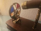 Vintage Brass   Hardwood Kaleidoscope Music Box W mechanical Turning   