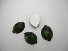 4 Vintage West German Hand Made Cabochons 23x16mm Lime Dark Olivine Clear  13 Ii