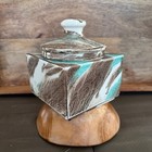 Dunhill Made In Italy Square Ceramic Trinket Jewelry Box Home Decor