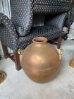 Vintage Hand Hammered Copper Pot With Brass Handles