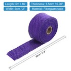 Fiberglass Exhaust Wrap Tape 2 x16  Purple Header Heat Wrap With 4 Ties